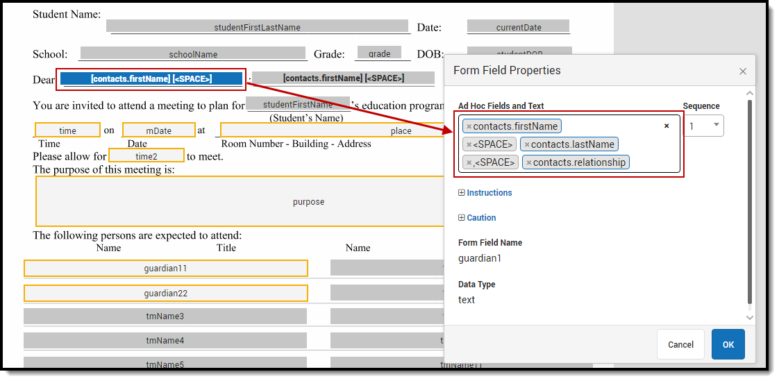 Image of multiple ad hoc values linked together in one fillable field Image of multiple ad hoc values linked together in one fillable field